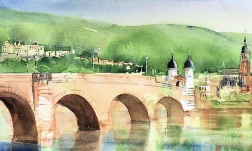 Heidelberg-Alte-Brücke-19x76-cm