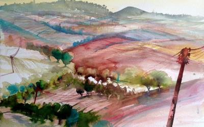 Landschaft-bei-Montepulciano-2013-56-x-76-cm